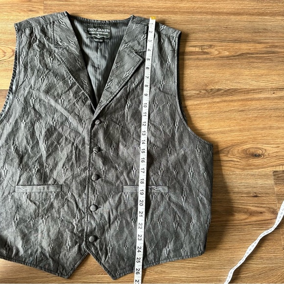 Cody James Vest Men’s 2XL Gray Diamond Western Formal 5 Button Cowboy Waistcoat - Picture 10 of 12